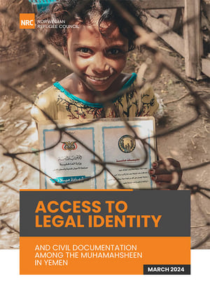 Front page of the report "Access to legal identity and civil documentation among the Muhammasheen".