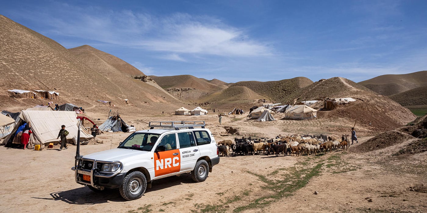 Afghanistan: NRC branded vehicle in one of the sites in Sinjitak, Badghis.