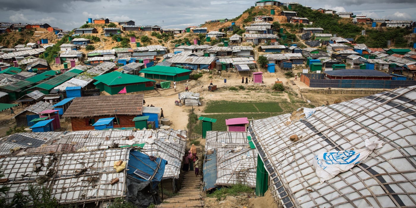 The refugee camp in Cox's Bazaar, Bangladesh, is built on sandy hills where there once used to be forests. The hilly landscape is a challenging area to house hundreds of thousands of refugees.