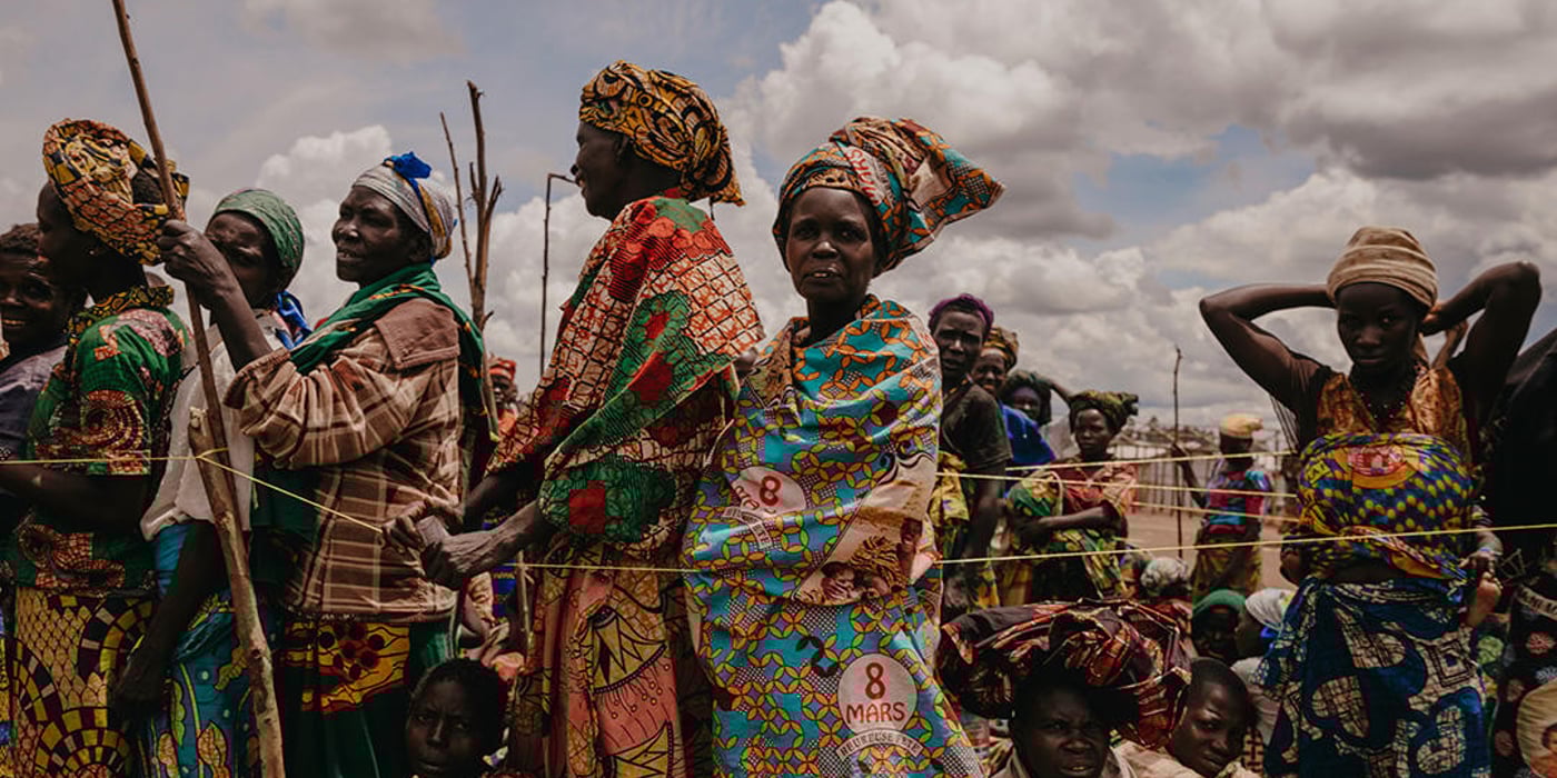 Displaced families in Plaine Savo camp, DR Congo.