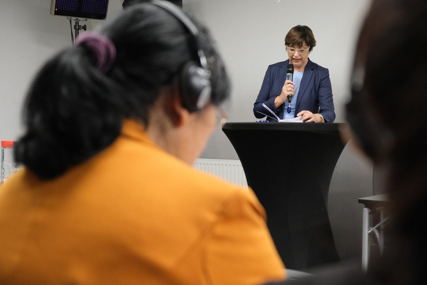 Irena Hadžiabdić from the Bosnia and Herzegovina delegation presenting assessment and recommendations to State Secretary Aase Marthe J. Horrigmo from the Ministry of Local Government and Modernisation in Oslo.