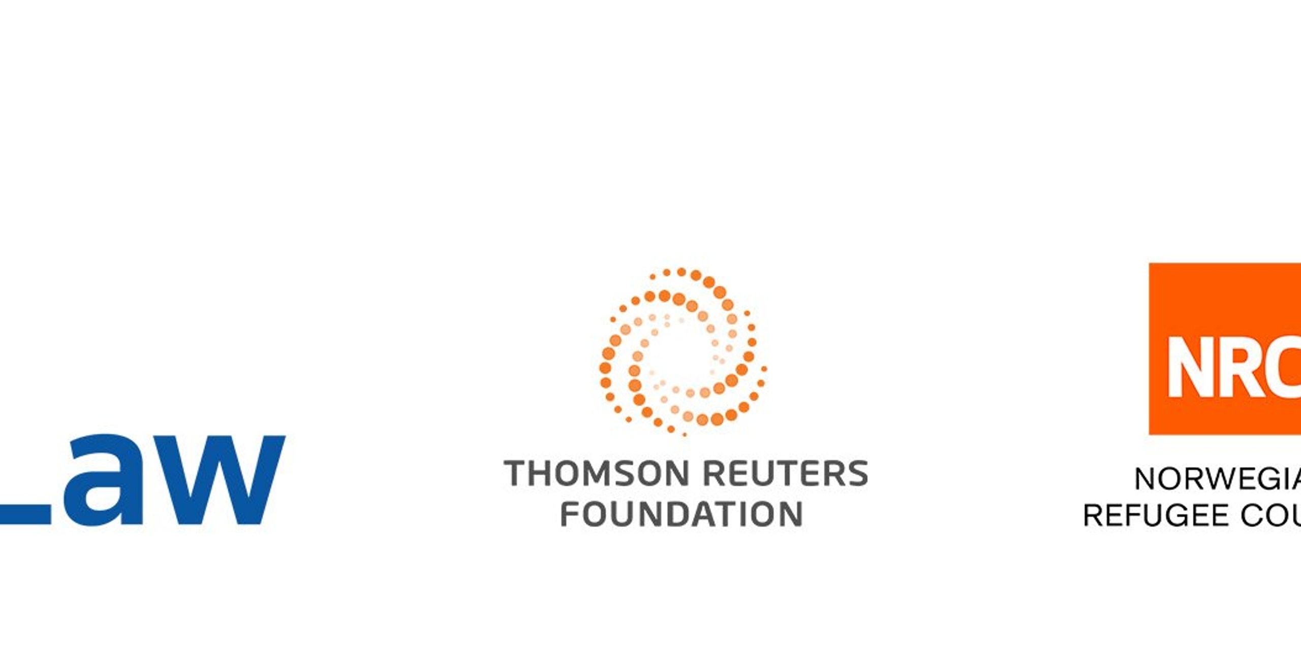 TrustLaw logo, Thomson Reuters Foundation logo, NRC logo.