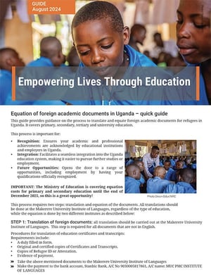 Front page of the guide "Empowering lives through education".