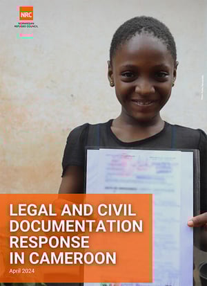 Front page of the factsheet "Legal and civil documentation response in Cameroon."