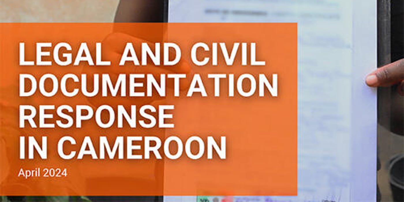 Front page of the factsheet "Legal and civil documentation response in Cameroon."