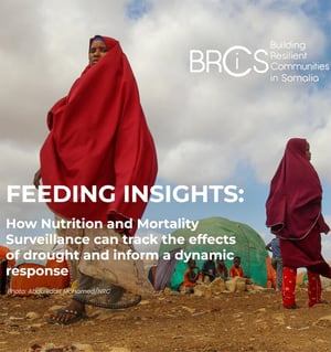 Front page of the report "Feeding insights: How nutrition and mortality Surveillance can track the effects of drought and inform a dynamic response"