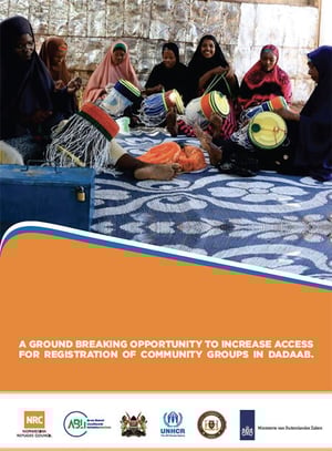Front page of the briefing note "Formalisation of refugee-led groups in Dadaab".