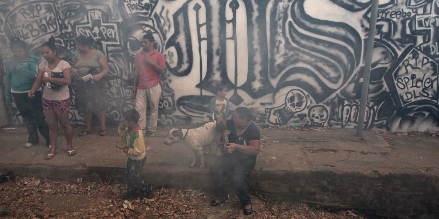 Neighbors protect themselves from fog as city health workers fumigate the Guadalupe community as part of preventive measures against the Zika virus and other mosquito-borne diseases in Santa Tecla, El Salvador February 3, 2016.
© European Commission /DG ECHO/José Cabeza