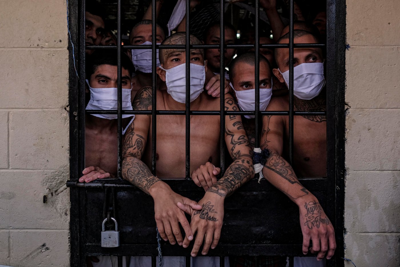 Gang members are seen inside their cell at the Quezaltepeque jail , in Quezaltepeque, El Salvador September 4, 2020.
REUTERS/Jose Cabezas