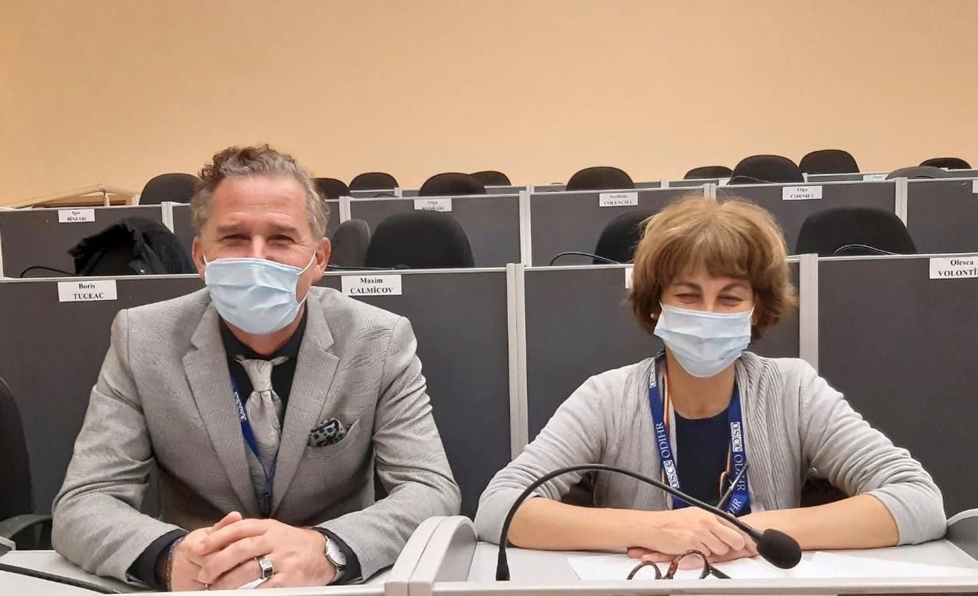 NORDEM election observers with colleague during observation of Moldova election.