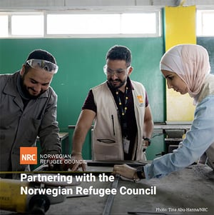 Front page of the brochure "Partnering with the Norwegian Refugee Council 2024".