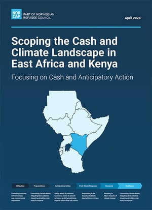 Front page of the report "Scoping the Cash and Climate Landscape in East Africa and Kenya."