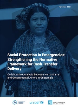 Front page of the report "Social protection in emergencies: Strengthening the normative framework for cash transfer delivery".