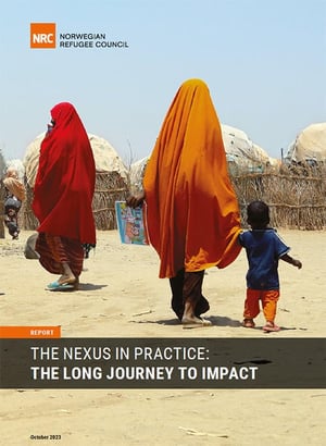 Front page of the report "The Nexus in practice: The long journey to impact"